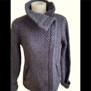 Loft Gray Moto Jacket - M gray wool blend , zipper